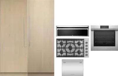 6 Piece Package Includes Refrigerator, Freezer, Cooktop, Wall Oven, Hood And Dishwasher